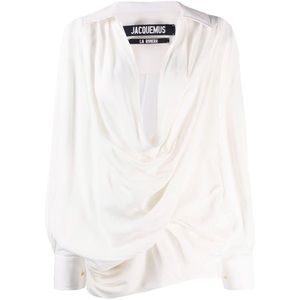 Jacquemus Portofino Draped White Blouse